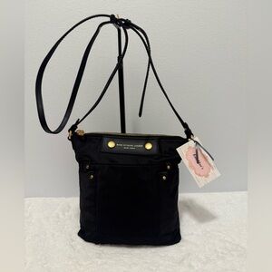 Marc Jacobs Black Peppy Nylon Wing  Crossbody with Gold Accents NWOT